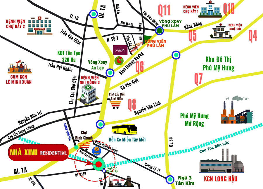 Vị trí chiến lược của dự án Nhà Xinh Residential