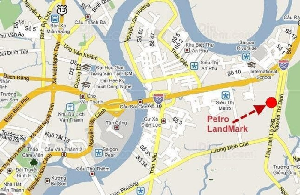 Vị trí chiến lược của dự án Petro Vietnam Landmark trên bản đồ kết nối giao thông