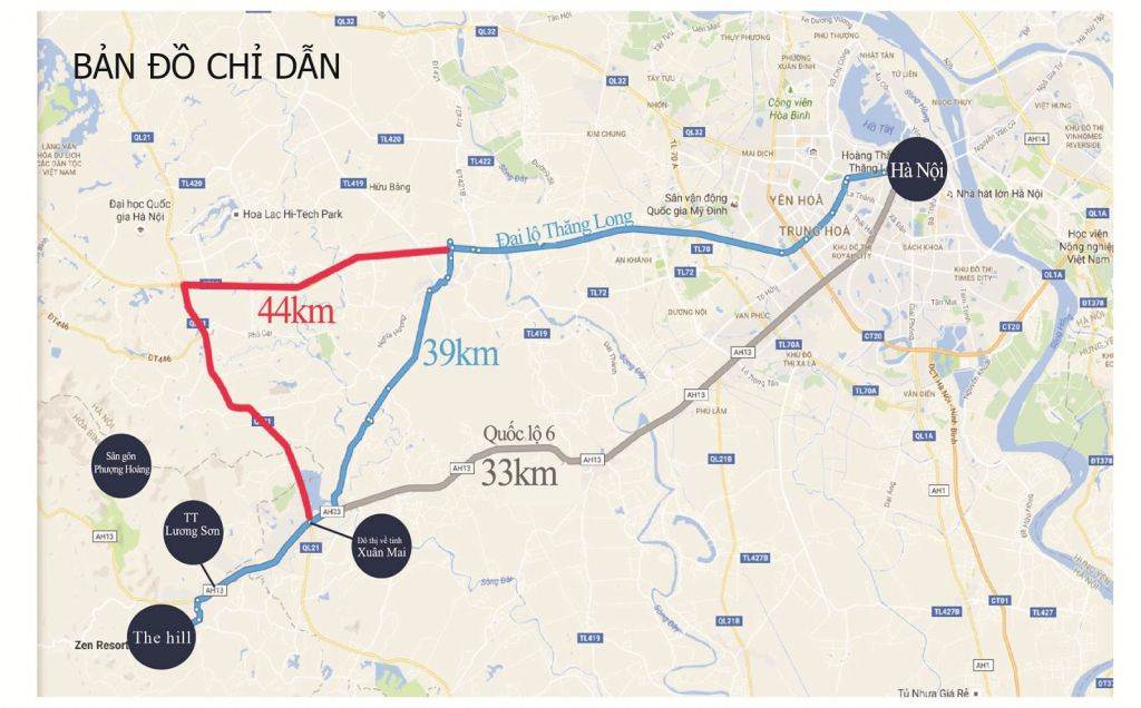 Vị trí chiến lược của dự án Sunset Villas &amp; Resort tại Hòa Bình