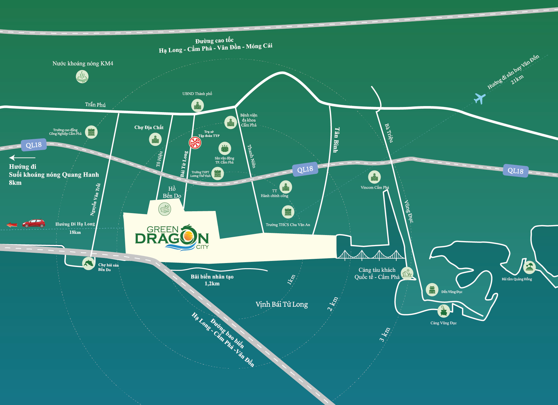 Vị trí chiến lược của Khu Đô Thị TTP Cẩm Phả