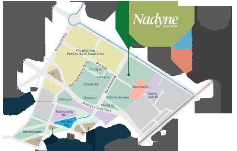 Vị trí chiến lược của Nadyne Gardens trong khu đô thị ParkCity