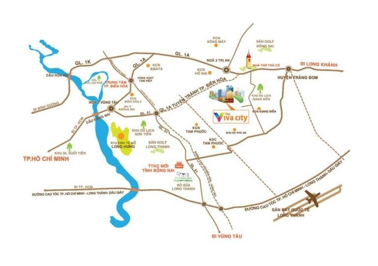 Vị trí chiến lược của The Viva City kết nối tiện ích ngoại khu