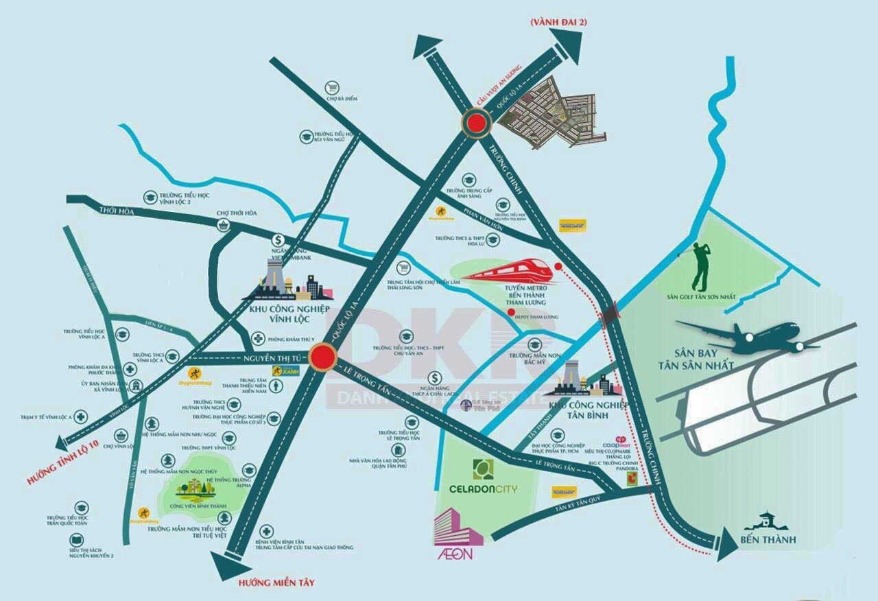 Vị trí đắc địa của Căn hộ I-Park An Sương trên bản đồ