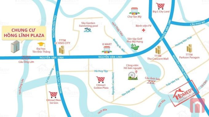 Vị trí đắc địa của dự án Hồng Lĩnh Plaza