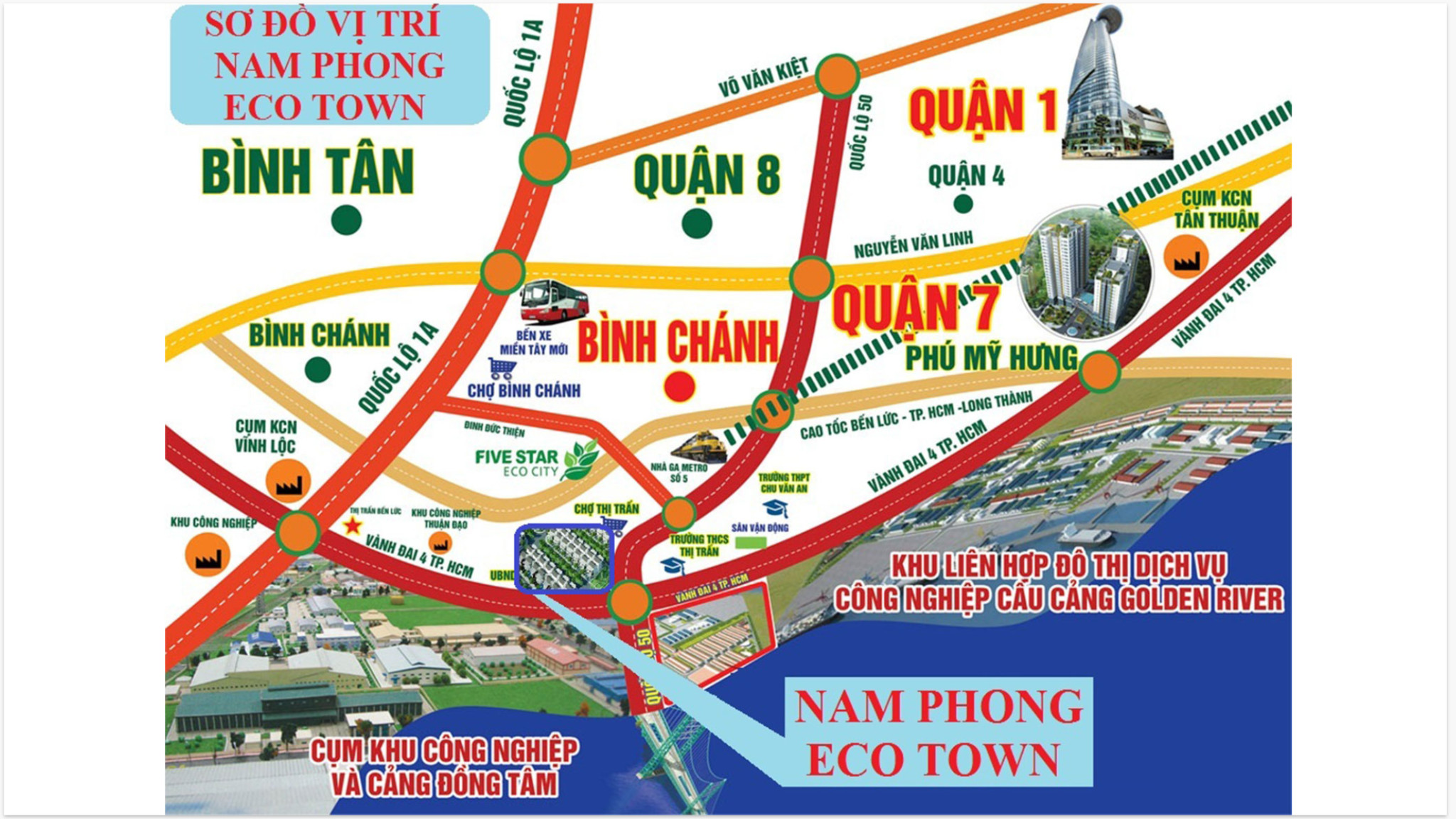 Vị trí địa lý Khu đô thị Nam Phong Eco Town trên bản đồ