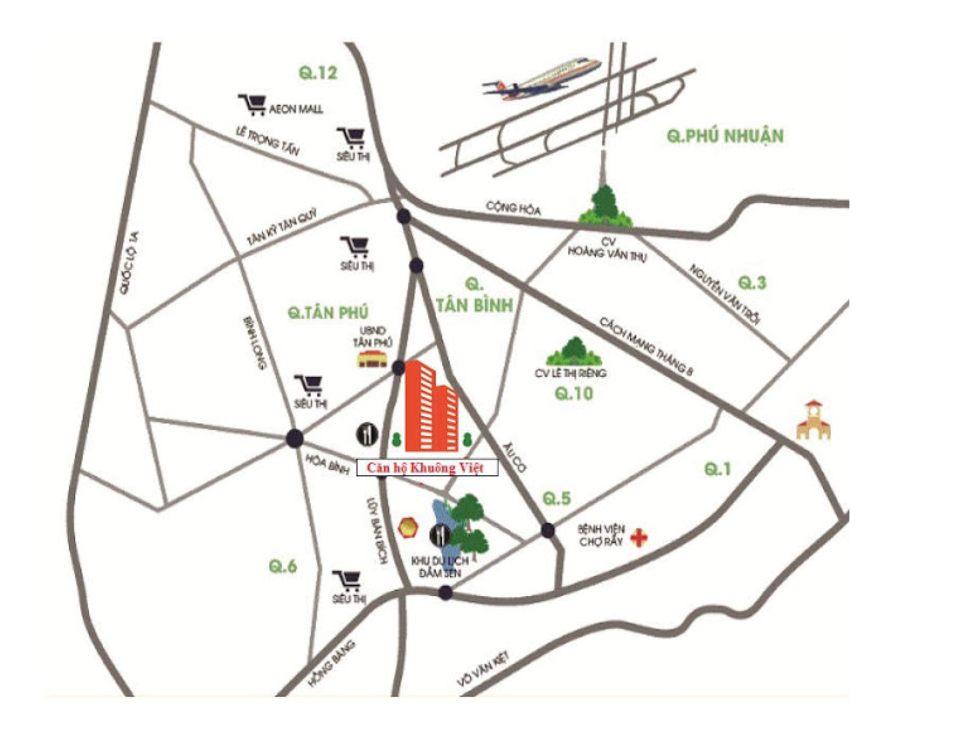 Vị trí địa lý thuận lợi của Căn hộ chung cư Khuông Việt trên bản đồ