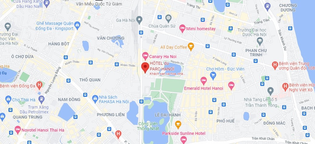 Vị trí dự án khách sạn 5 sao Hôtel du Parc Hanoï