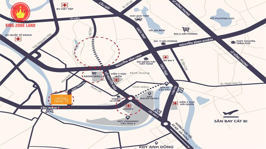 Vị trí dự án Làng Việt Kiều Quốc tế Hải Phòng