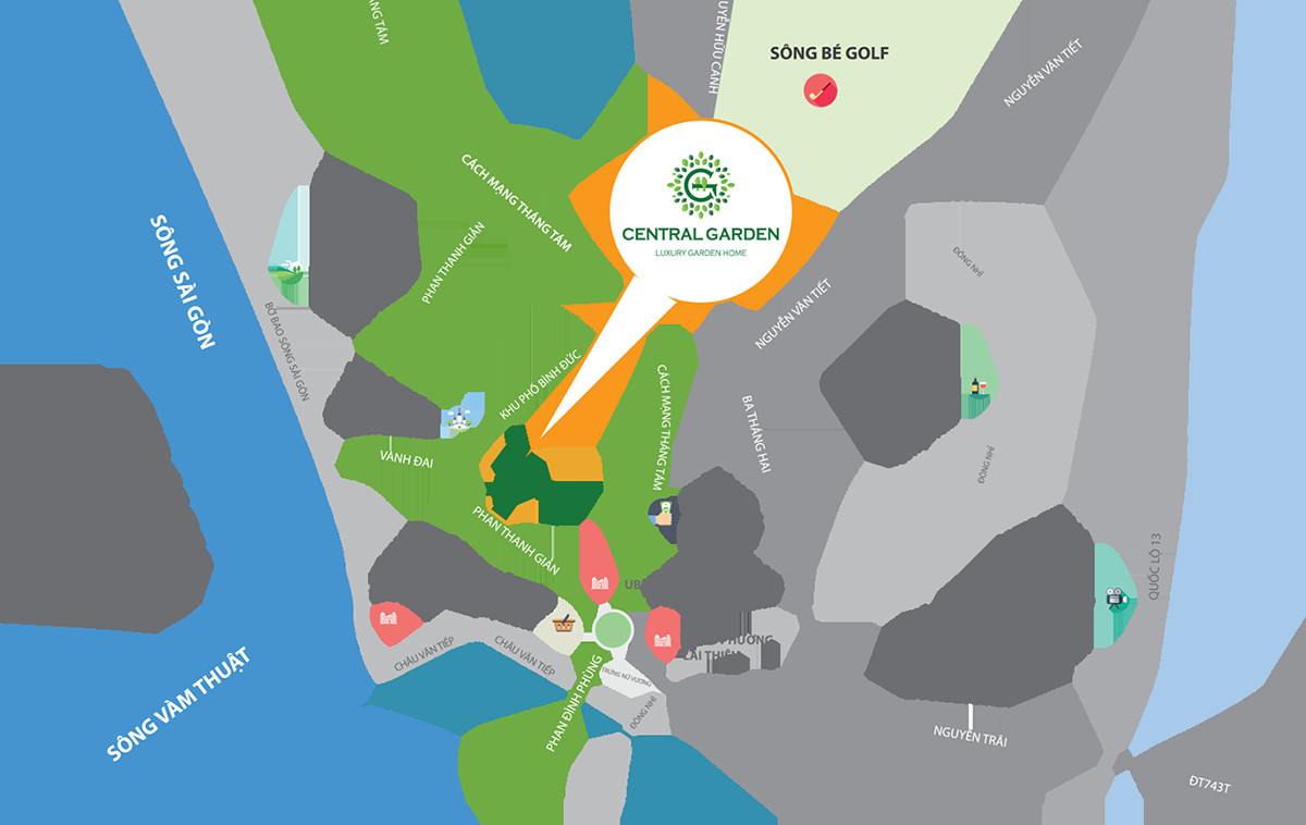 Vị trí Khu dân cư Central Garden Lái Thiêu