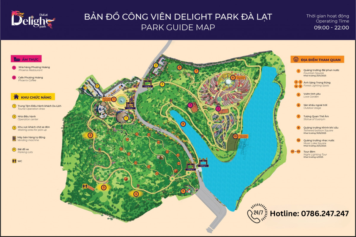 Bản đồ công viên Delight Park Đà Lạt