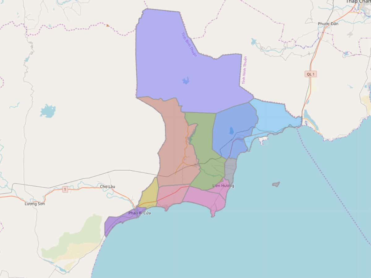 Bản đồ hành chính huyện Tuy Phong phân khu