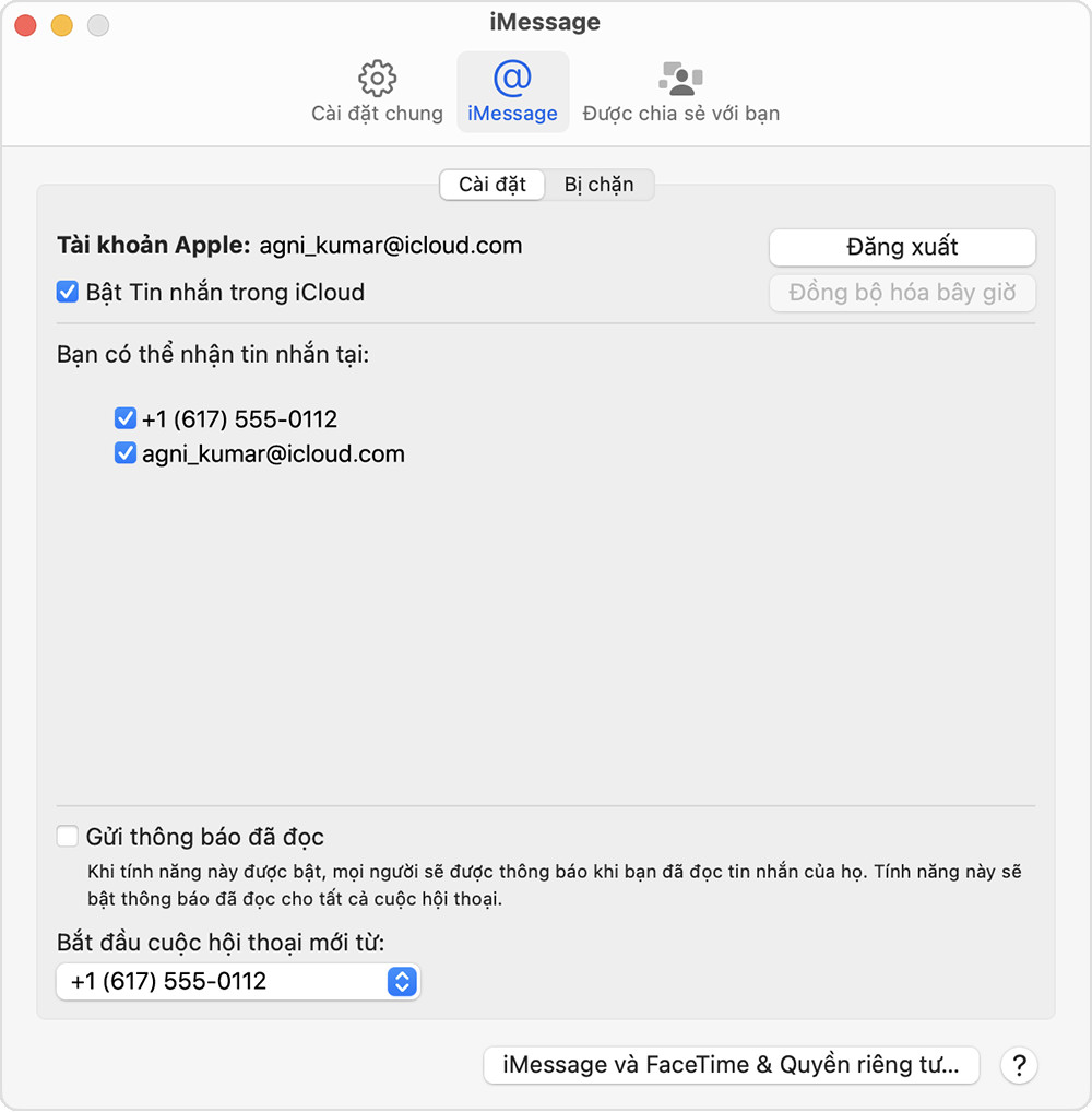 Cài đặt iMessage trên máy Mac