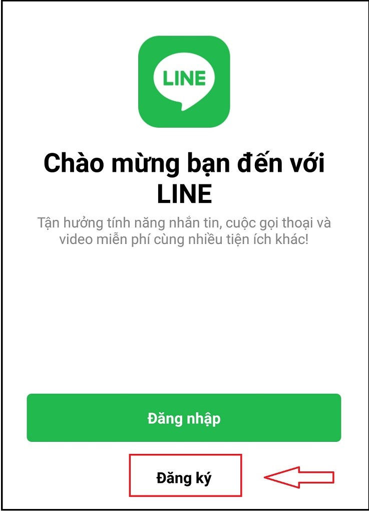Đăng ký LINE bằng số điện thoại Việt Nam 2024, chọn nút Đăng ký