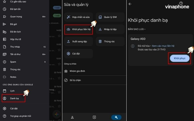 Khôi phục số điện thoại đã xóa trên SIM qua Gmail