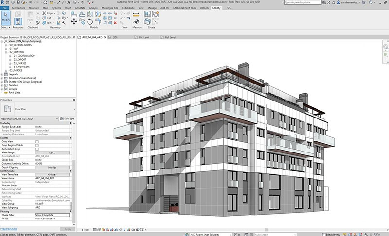 Mô hình công trình BIM chuyên nghiệp được tạo bằng phần mềm Revit