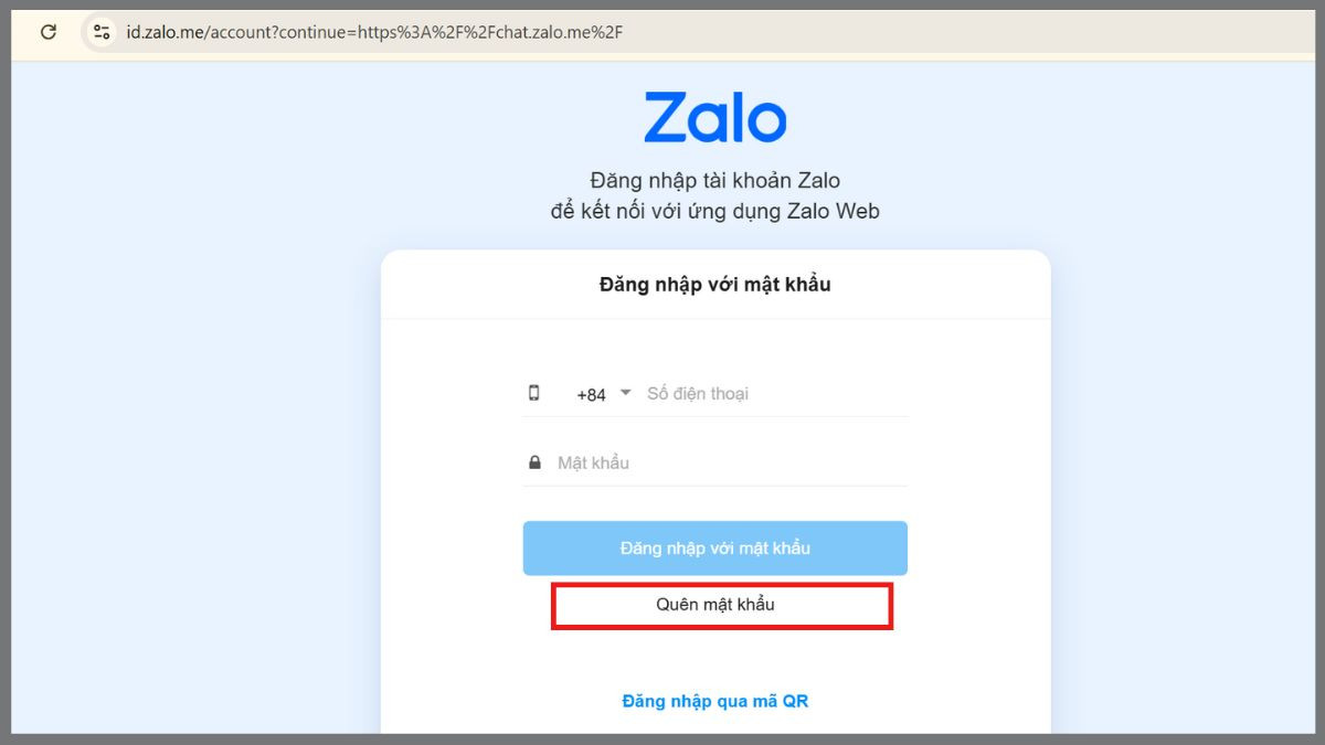 quên mật khẩu zalo mất số điện thoại