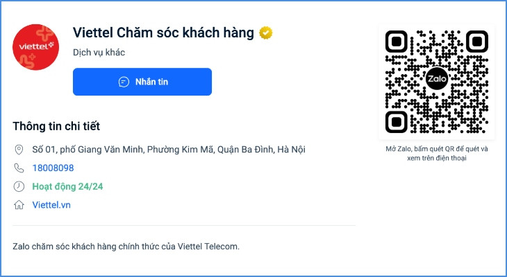 số điện thoại tổng đài viettel