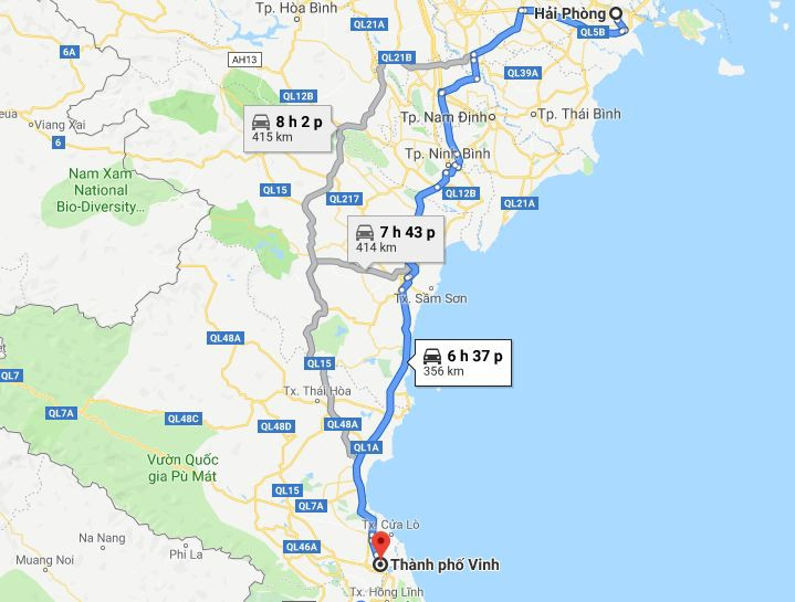 Từ Hải Phòng đi Nghệ An 1