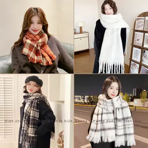 Khăn Quàng Cổ, Khăn Len Ấm Áp Phong Cách Vintage, Nhiều Mẫu