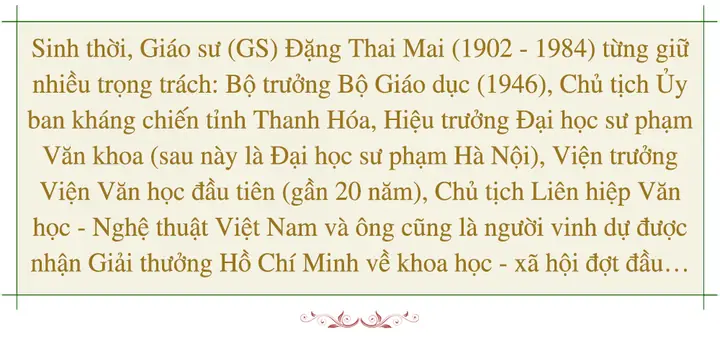 Những Điều Ít Biết Về Giáo Sư, Nhà Văn Hóa Lớn Đặng Thai Mai