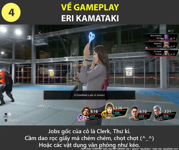 Jobs Mặc Định Của Cô Là Thư Kí – Clerk, Cầm Dao Rọc Giấy Mà Chọt Chọt Chém Chém ... Ngoài Ra Còn Nhiều Vật Phẩm Trong Văn Phòng Nữa Như Kéo ...