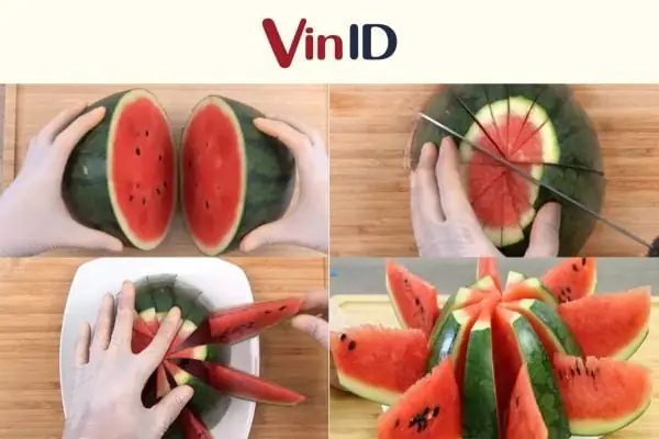 Trang Trí Dưa Hấu Thành Hình Bông Hoa