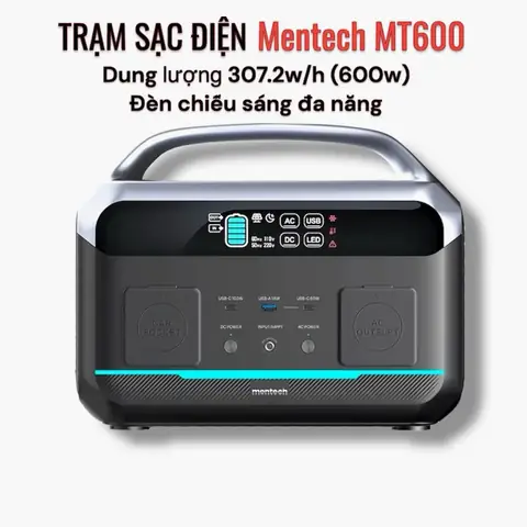 Trạm Sạc Tích Điện Mentech Mt600 600w, Trạm Điện 220v Dung Lượng Lớn 307.2wh