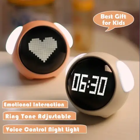 Đồng Hồ Báo Thức Để Bàn Thông Minh Emoji Alarm Clock 5in1, Biểu Tượng Cảm Xúc Dễ Thương