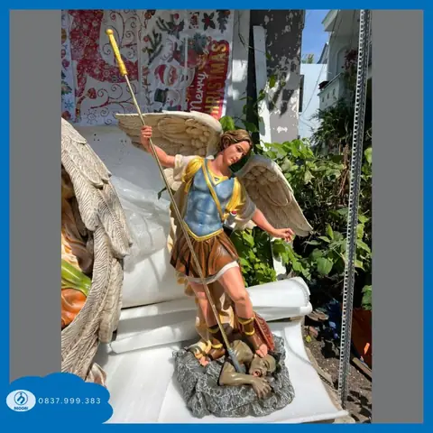 Tượng Tổng Lãnh Thiên Thần Micae Kích Thước 1,2 Mét Để Sân Vườn