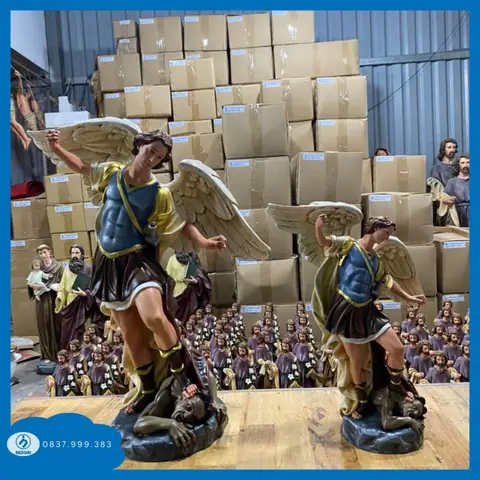 Thiên Thần Micae Tượng 50 Cm Đặt Sân Vườn Hoặc Trang Trí Trụ Cổng