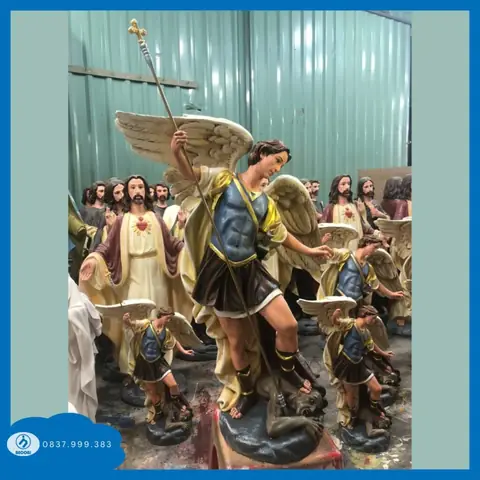 Tượng Tổng Lãnh Thiên Thần Micae Kích Thước 1,2 Mét Để Sân Vườn