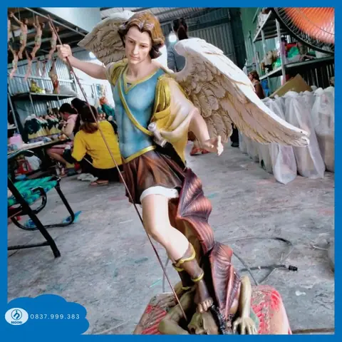 Tượng Tổng Lãnh Thiên Thần Micae Kích Thước 1,2 Mét Để Sân Vườn