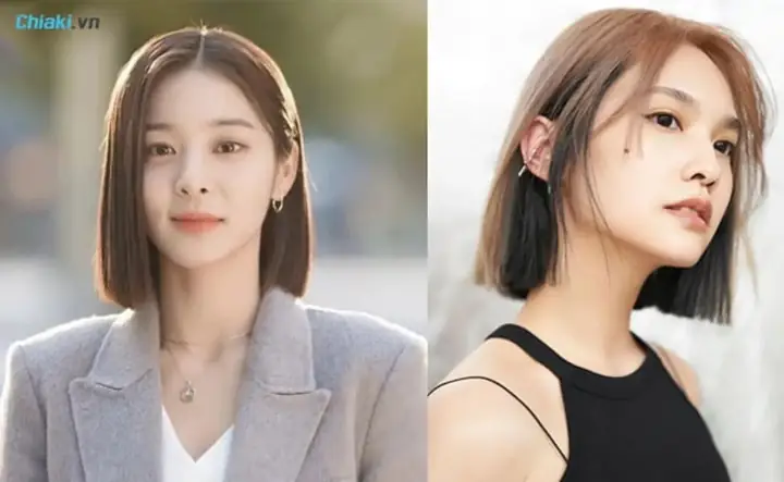 Tóc Ngắn Nữ Duỗi Thẳng Không Mái Tóc Ngắn Nữ Duỗi Thẳng Không Mái