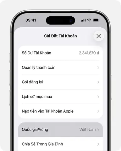 Thay Đổi Quốc Gia Hoặc Vùng Cho Tài Khoản Apple - Bộ Phận Hỗ Trợ ...