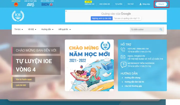 Hướng Dẫn Tạo Tài Khoản Phụ Huynh