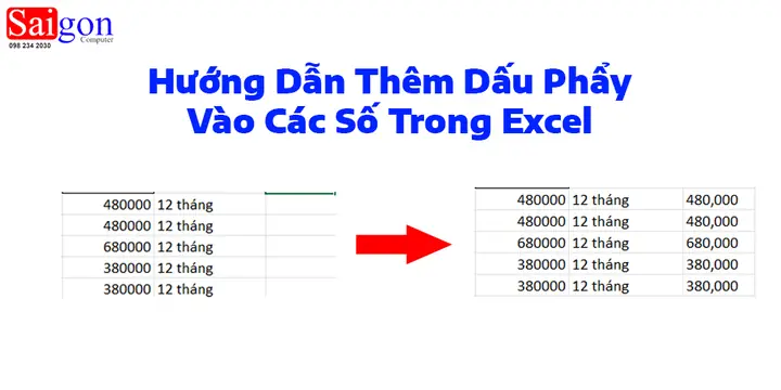 Hướng Dẫn Thêm Dấu Phẩy Vào Các Số Trong Excel