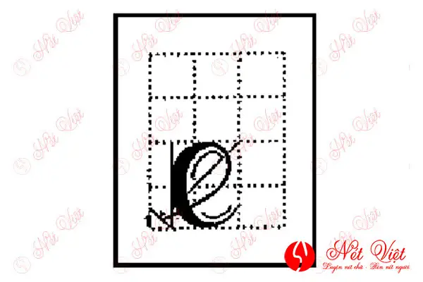 Cách Viết Chữ E Thường - Cao 2 Ô Ly