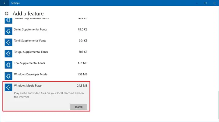 Cách Cài Đặt Windows Media Player Cho Windows 10