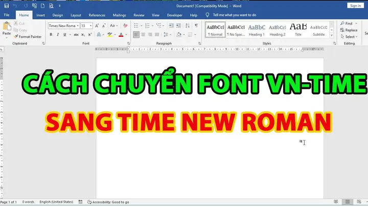 Bước Chuyển Font Chữ Vni-times Sang Time New Roman