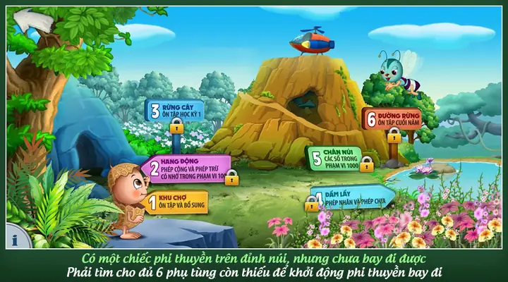 Ứng Dụng Thiết Kế Dưới Dạng Trò Chơi Phiêu Lưu Giúp Bé Dễ Dàng Tự Học Và Luyện Tập Toán Lớp 2 Theo Đúng Chương Trình Giáo Khoa.