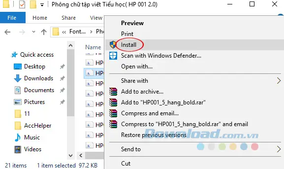 Tính Năng Chính Của Bộ Font Chữ Tập Viết Tiểu Học
