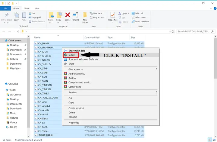 Cách Cài Đặt Font Chữ Hán Thư Pháp