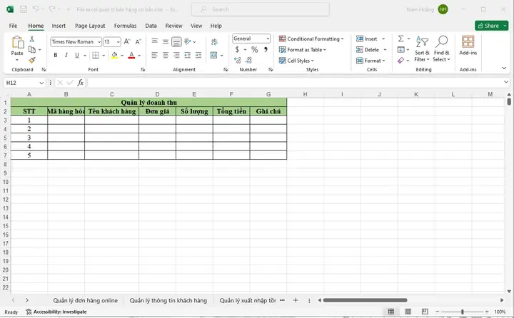 Mẫu File Quản Lý Bán Hàng Bằng Excel Đơn Giản Và ...