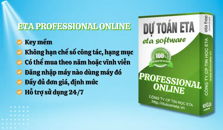 Phần Mềm Dự Toán Eta Online 1.000.000 Đ