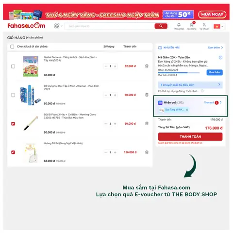 The Body Shop X Fahasa | Ưu Đãi Độc Quyền Tại Website