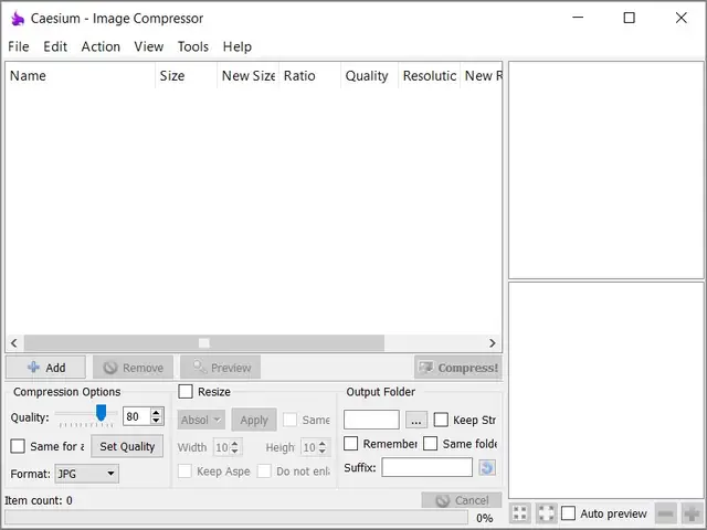 Caesium -phần Mềm Nén Ảnh Hàng Loạt Đơn Giản