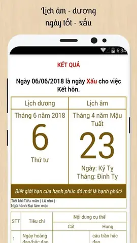 Tính Năng Chính Của Ứng Dụng Xem Ngày Tốt Xấu Toàn Tập Cho Android