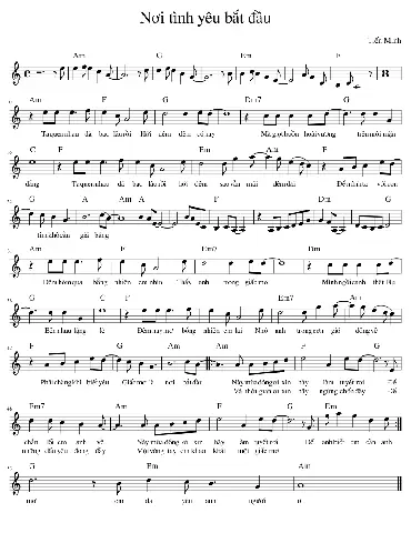 Nơi Tình Yêu Bắt Đầu Sheet Music With Chords For Piano (solo) Easy ... Nơi Tình Yêu Bắt Đầu Sheet Music With Chords For Piano (solo) Easy ...