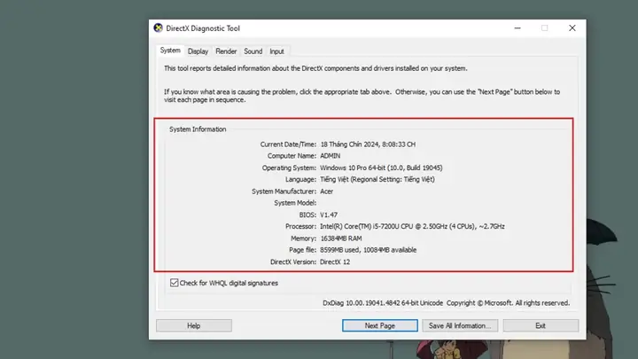 Kiểm Tra Cấu Hình Máy Tính