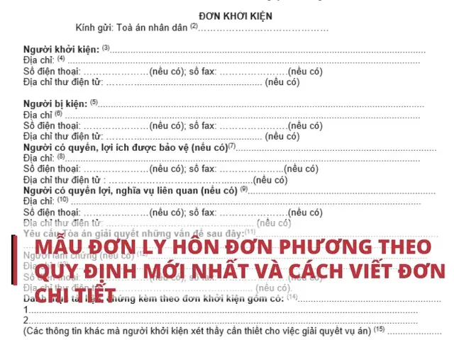 Mẫu Đơn Ly Hôn Đơn Phương Mới Nhất Và Cách Viết Đơn Chi Tiết